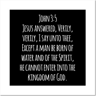 John 3:5 King James Version (KJV) Bible Verse Typography Posters and Art